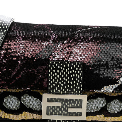 Fendi Night Butterfly Sequin Baguette Black Multicolor 7 of 9