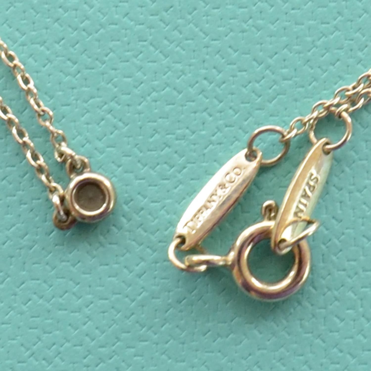 Tiffany Sterling Silver Diamond .03ct Elsa Peretti Diamonds by the Yard Pendant Necklace 5 of 5