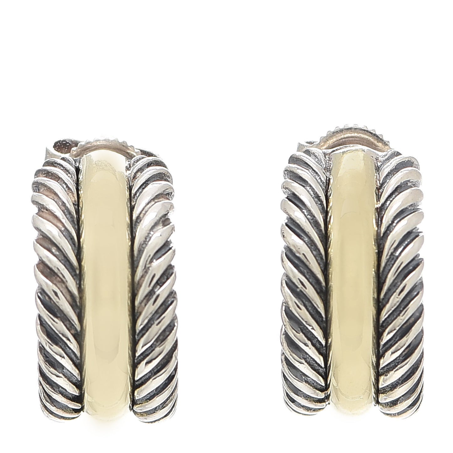 Sterling Silver 14K Yellow Gold 16mm Cable Classics Hoop Earrings