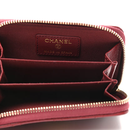 Chanel Lambskin Quilted Chanel 19 Zip Around Coin Purse Wallet Dark Red 5 of 7