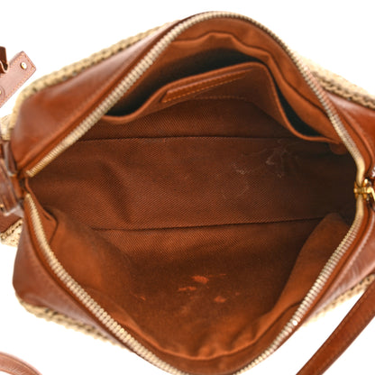 Saint Laurent Raffia Canvas Monogram Lou Camera Bag Beige Brown 5 of 18