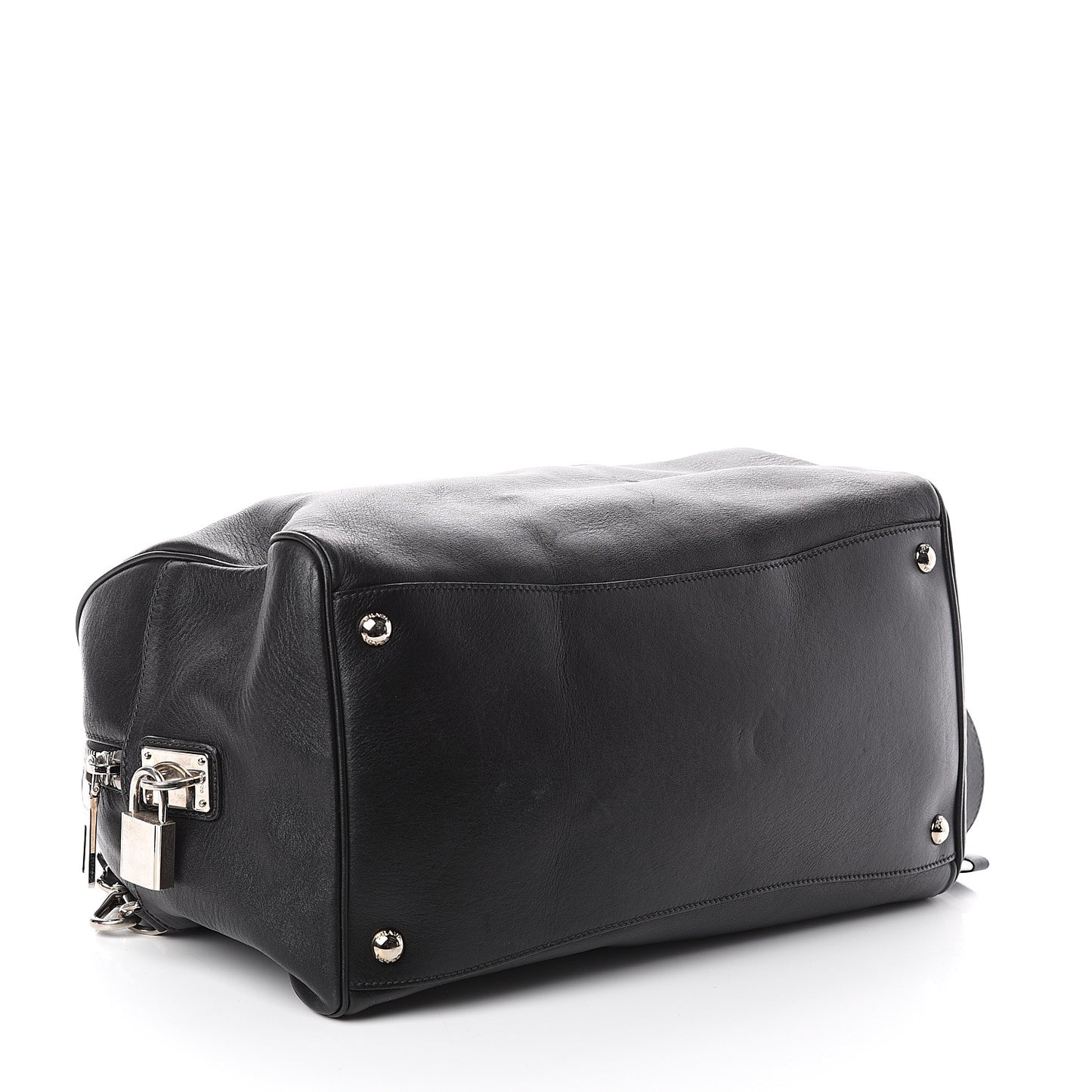 Soft Calfskin Duffle Travel Bag Black