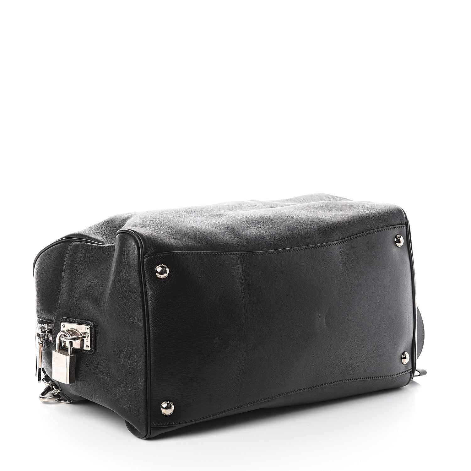 Prada Soft Calfskin Duffle Travel Bag Black 3 of 8