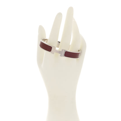 Hermes Enamel Narrow Clic Clac H Bracelet PM Bourgogne 2 of 5