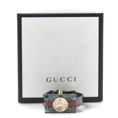 Gucci Stainless Steel Calfskin Plexiglass 24mm Skeleton Quartz Watch 6 of 6