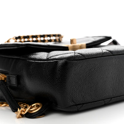 Chanel Shiny Caviar Quilted Chain Melody Backpack Black 9 of 10