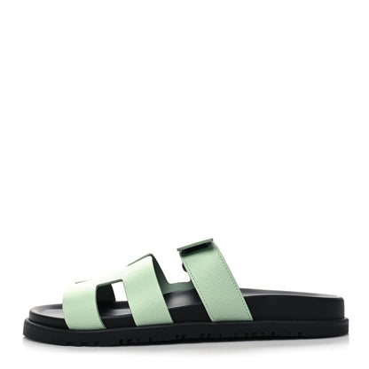 Hermes Epsom Womens Chypre Sandals 40 Vert Jade 1 of 8