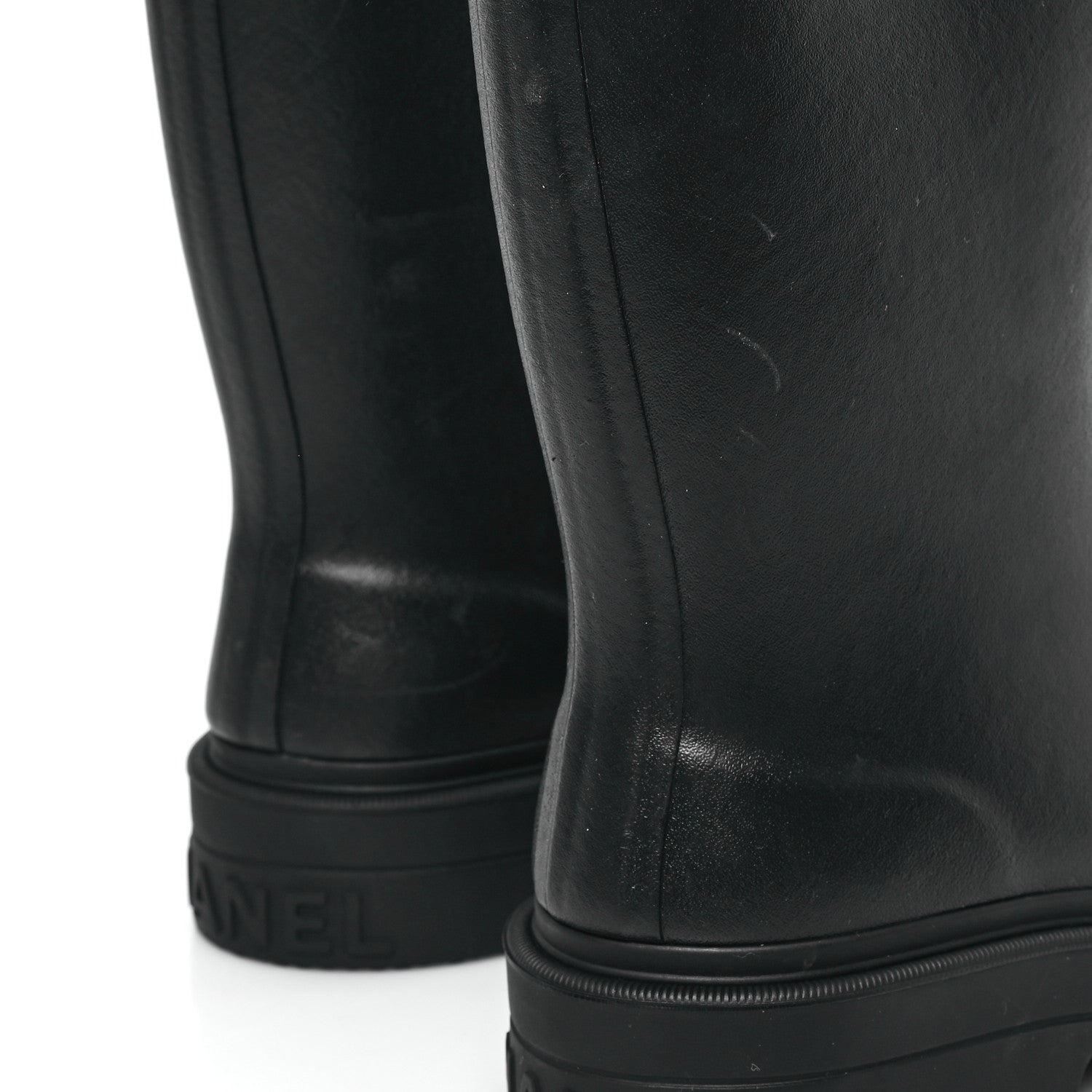 Chanel Caoutchouk CC High Boots 38 Black 10 of 11