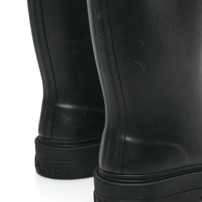 Chanel Caoutchouk CC High Boots 38 Black 10 of 11