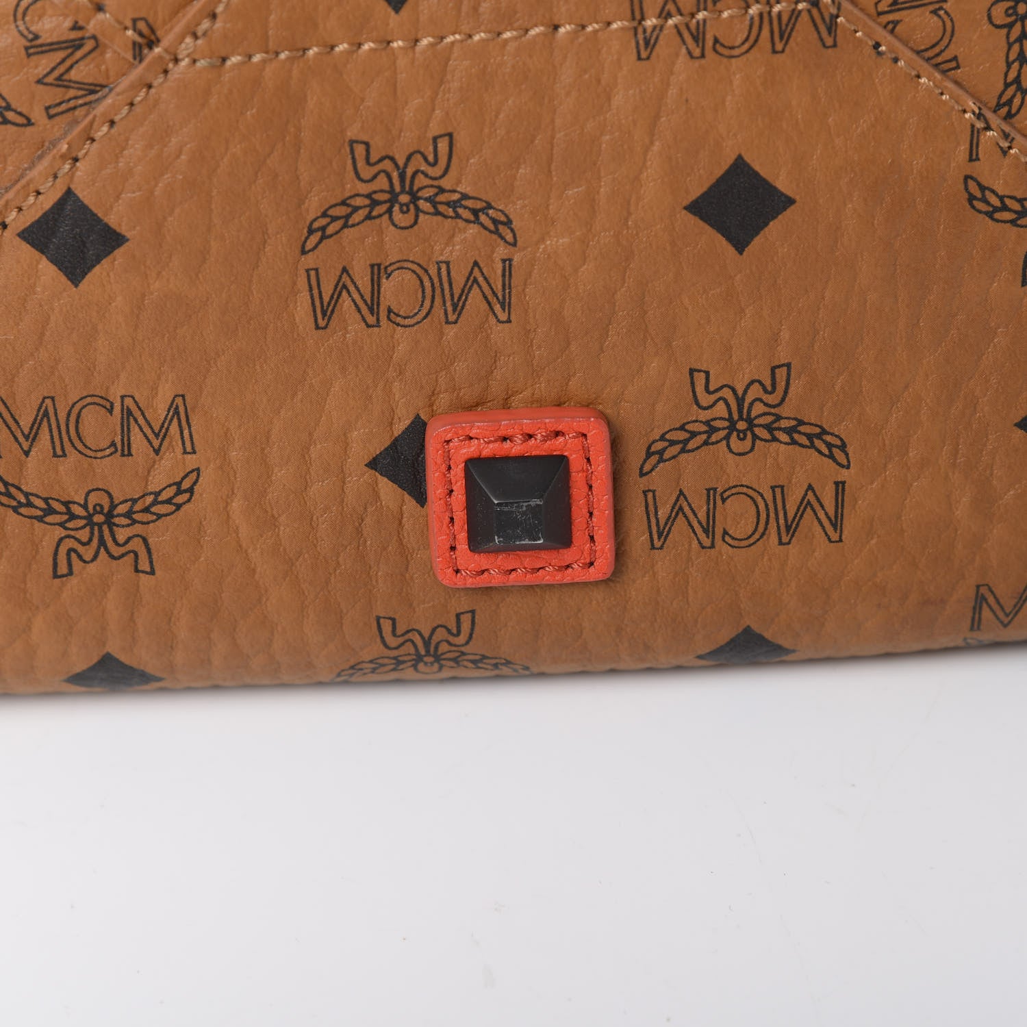 MCM Visetos Kira Drawstring Bag Cognac Orange 15 of 16