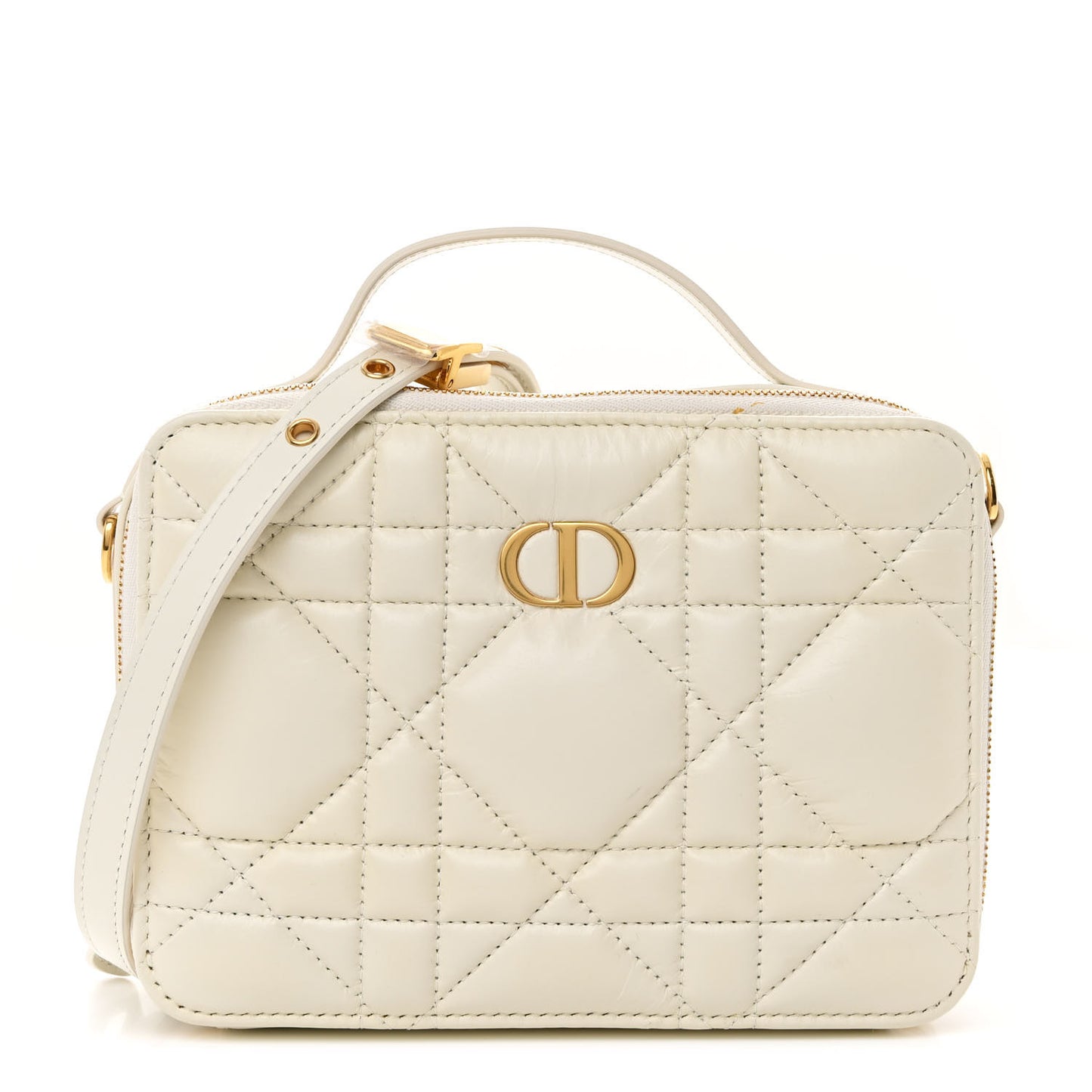 Calfskin Macrocannage Caro Box Bag Latte