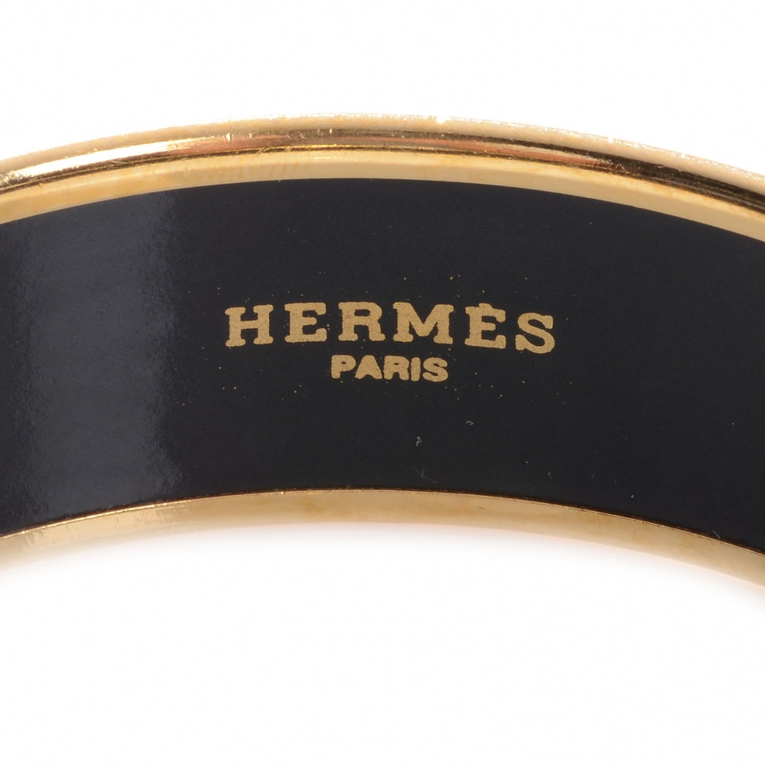 Hermes Enamel Printed Chariots Wide Bracelet 70 Yellow 3 of 4