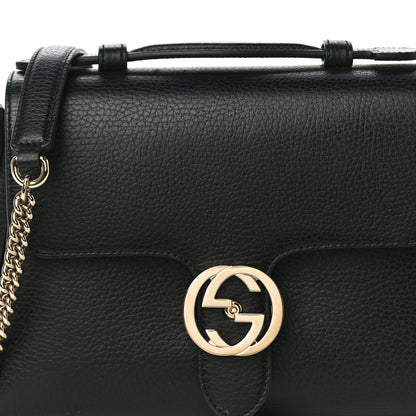 Gucci Dollar Calfskin Interlocking G Top Handle Shoulder Bag Black 9 of 11
