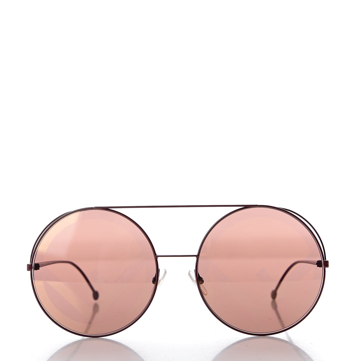 Metal F is Fendi Printed Run Away Round Frame Sunglasses FF 0285/S Red