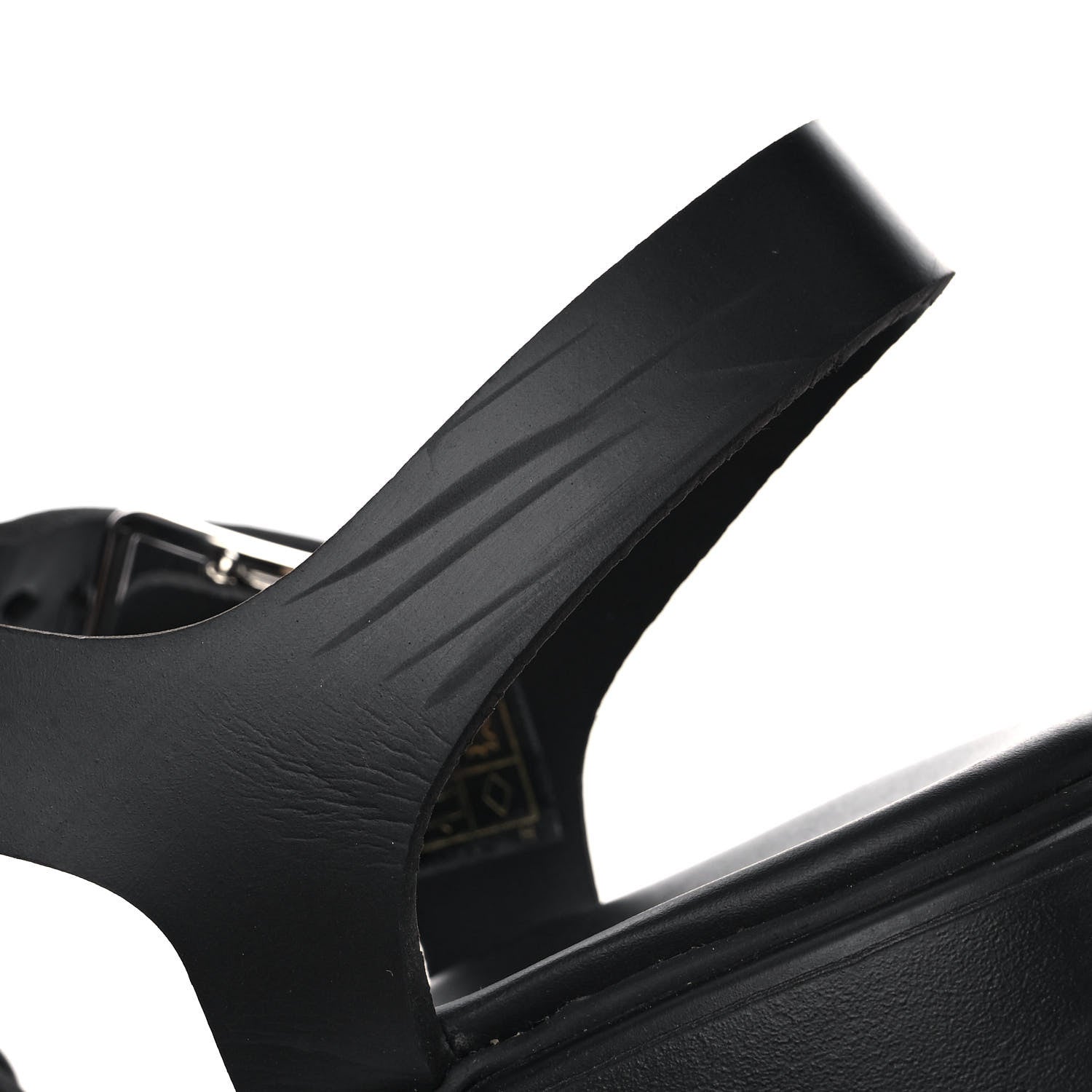 Prada Foam Rubber Triangle Logo Monolith 55mm Cage Sandals 38 Black 9 of 12