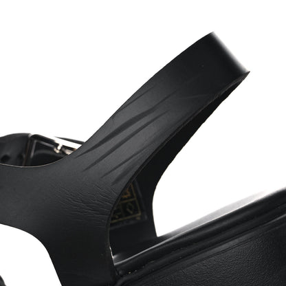 Prada Foam Rubber Triangle Logo Monolith 55mm Cage Sandals 38 Black 9 of 12