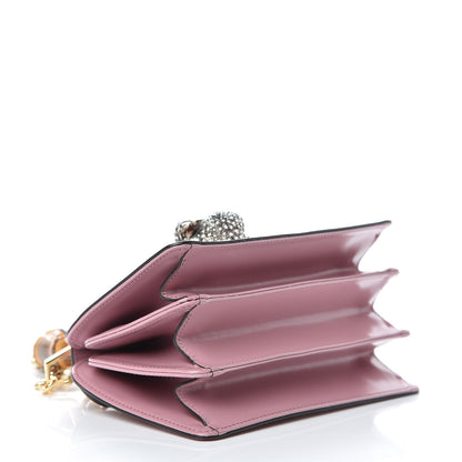 Gucci Calfskin Bamboo Crystal Mini Thiara Top Handle Bag Carmine Rose Gold 4 of 11