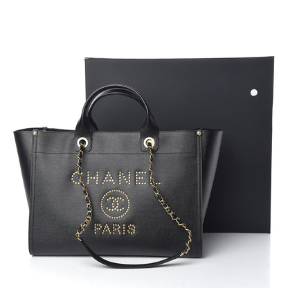 Chanel Caviar Large Studded Deauville Tote Black 11 of 11