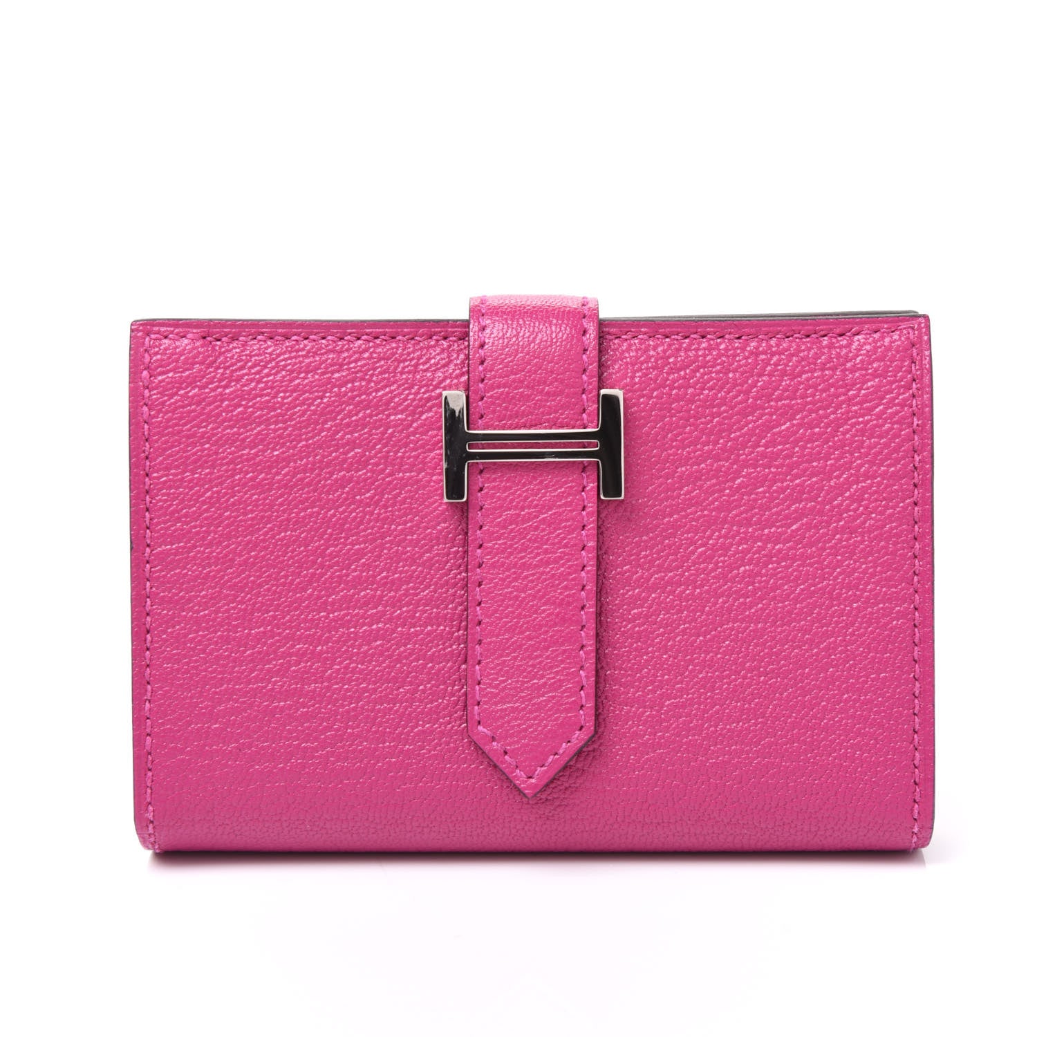 Hermes Chevre Mysore Mini Bearn Wallet Rose Pourpre 8 of 9