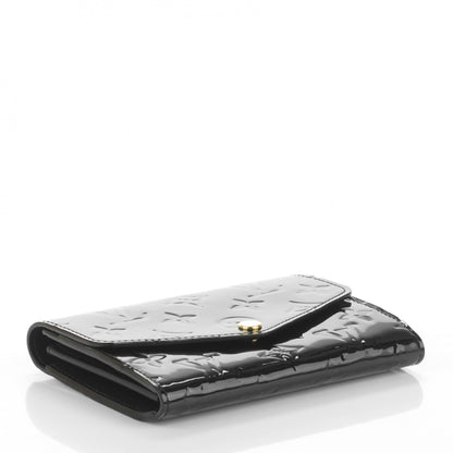 Louis Vuitton Vernis Sarah Compact Wallet Black Magnetique 4 of 7