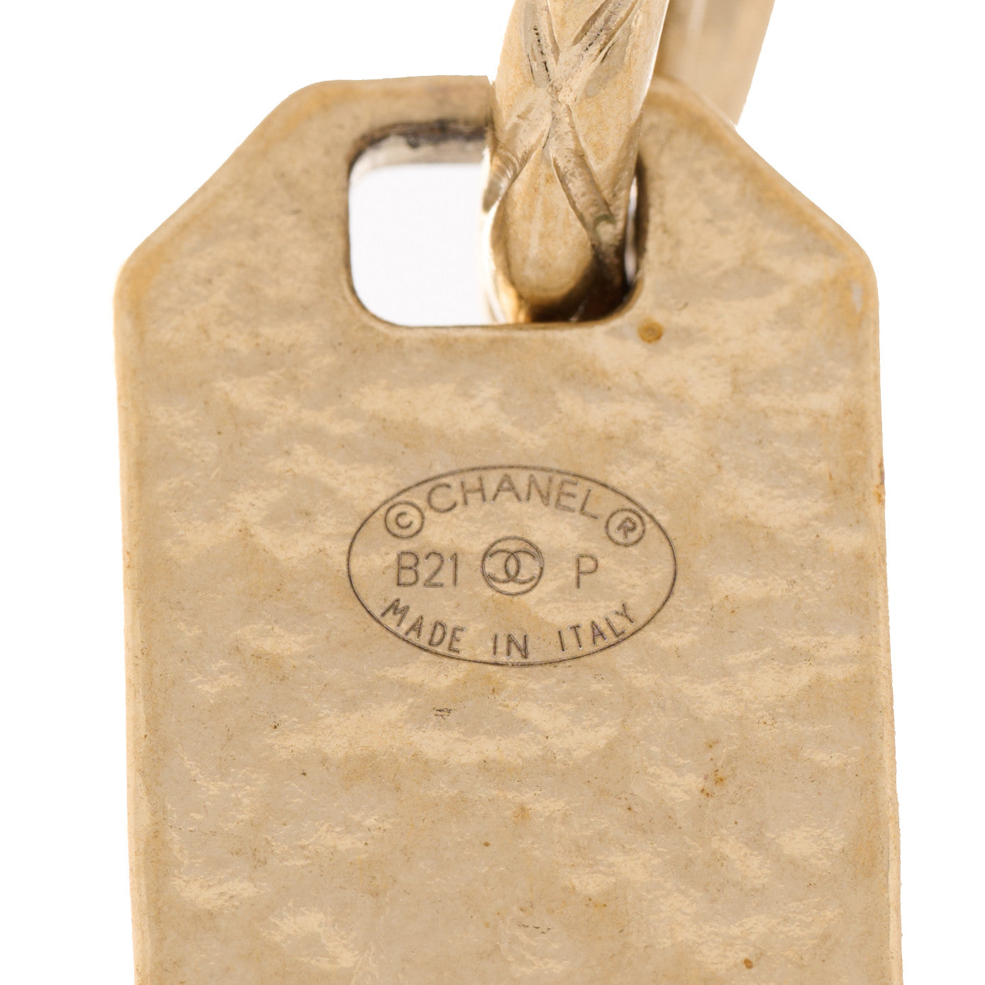 CC Tag Drop Earrings Gold