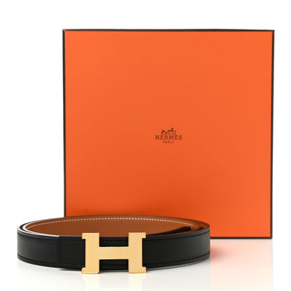Hermes Swift Epsom 24mm Mini Constance Guilloche H Belt 95 Black Gold 7 of 7