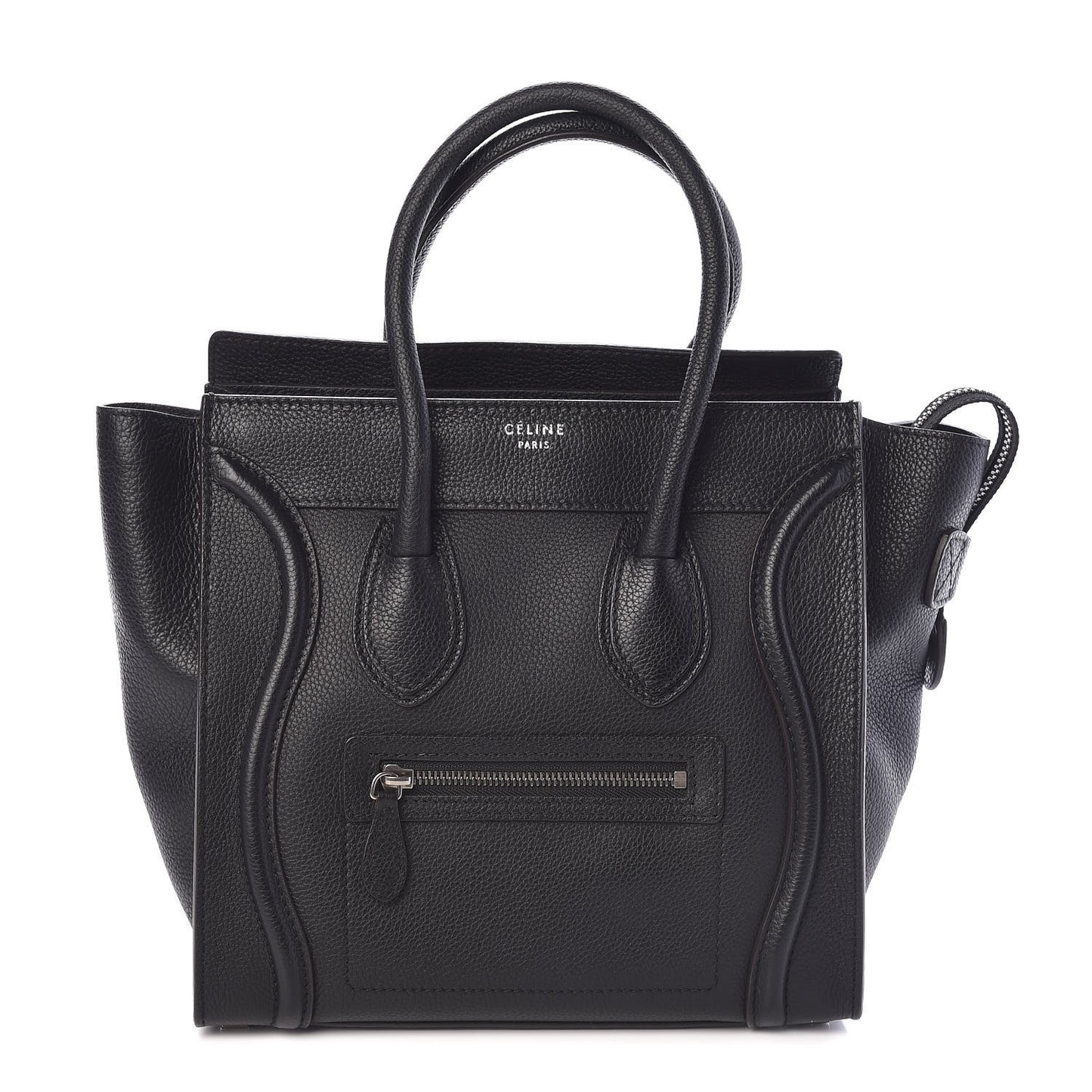 Drummed Calfskin Micro Luggage Black