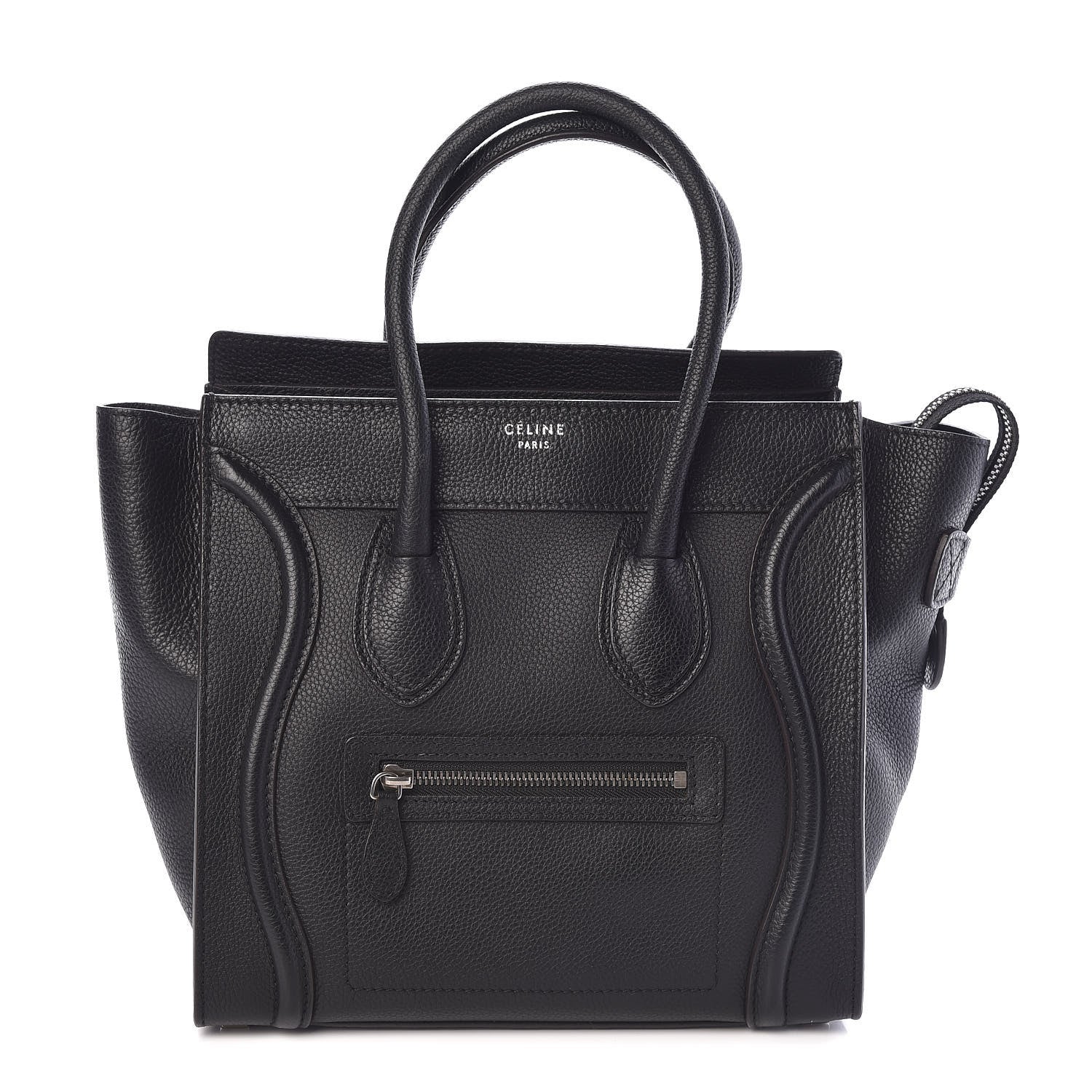 Celine Drummed Calfskin Micro Luggage Black 1 of 8