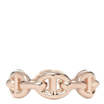 Hermes 18K Rose Gold PM Chaine D'Ancre Enchainee Ring 47 4 1 of 6