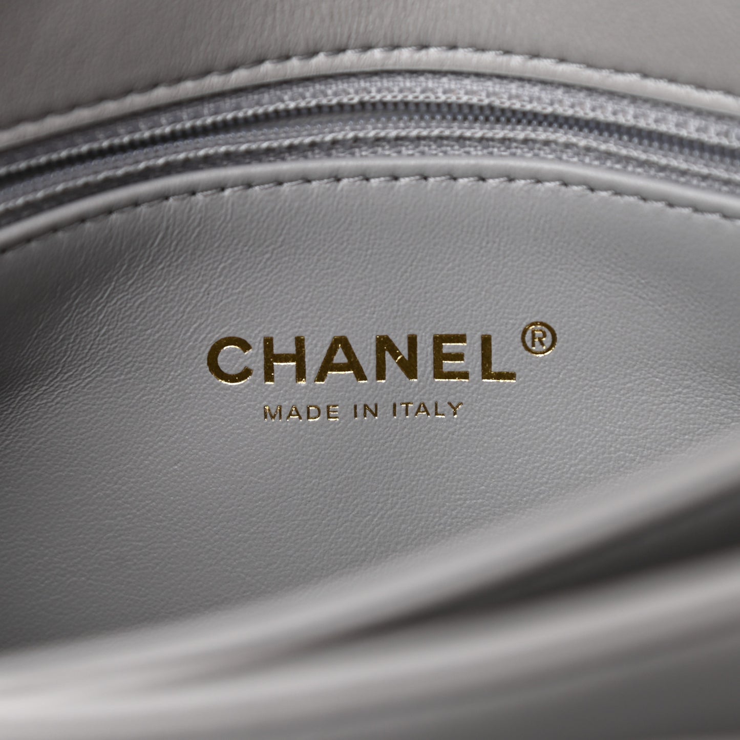 Lambskin Quilted Medium Color Match Flap Grey