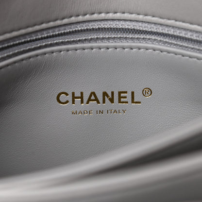 Chanel Lambskin Quilted Medium Color Match Flap Grey 6 of 13