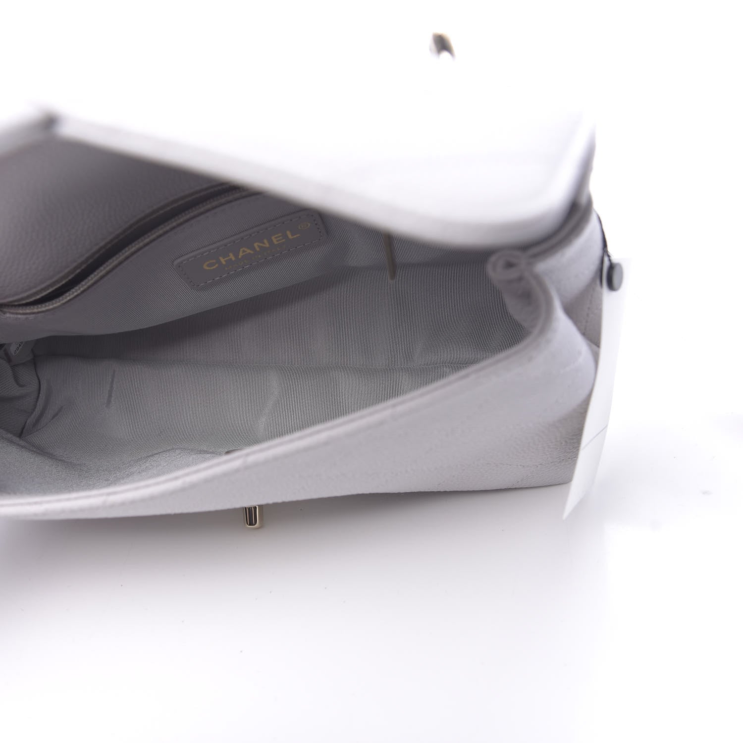 Chanel Grained Calfskin Quilted Single Flap Grey 5 of 10