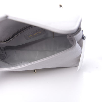 Chanel Grained Calfskin Quilted Single Flap Grey 5 of 10