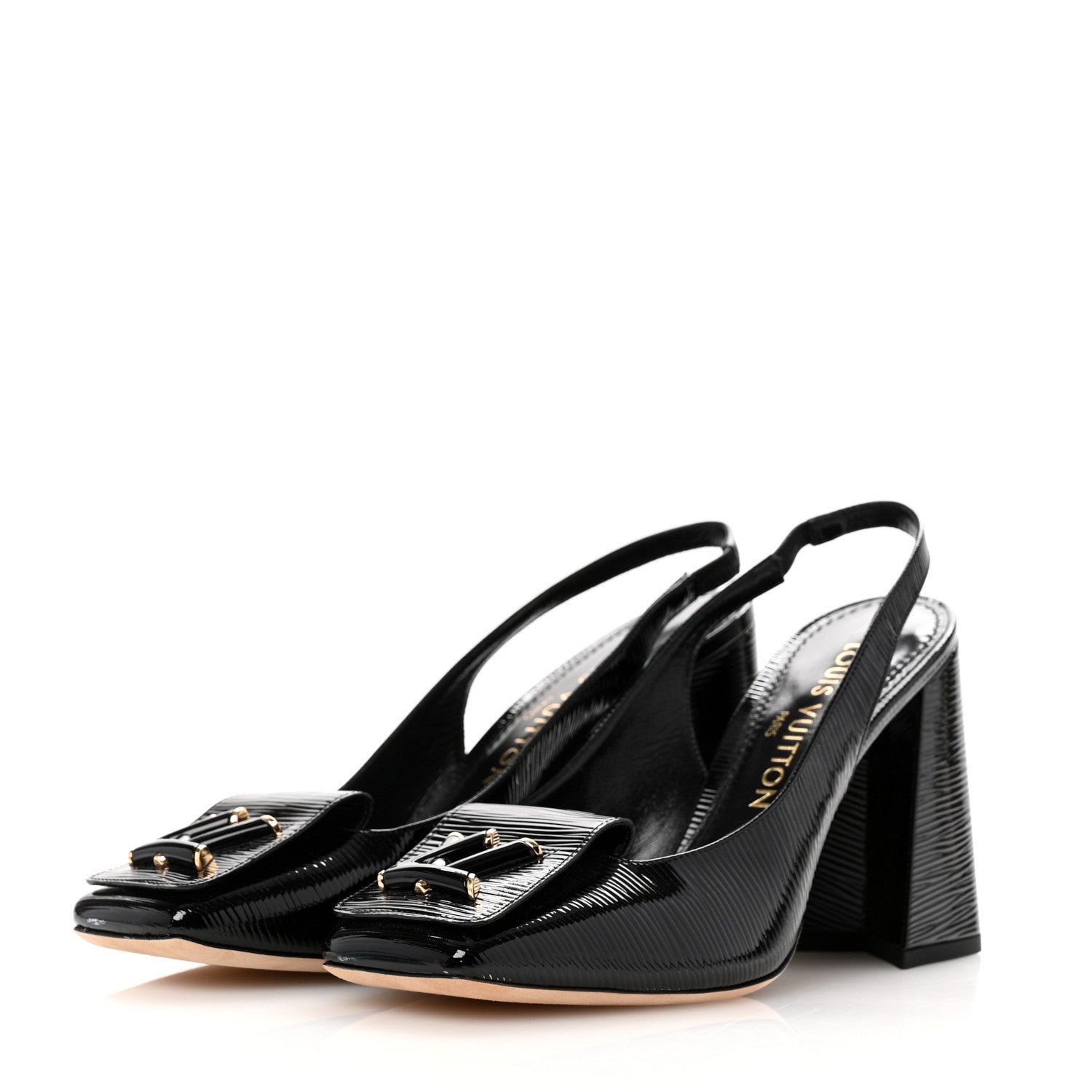 Louis Vuitton Electric Epi Shake Slingback Pumps 38.5 Black 4 of 10