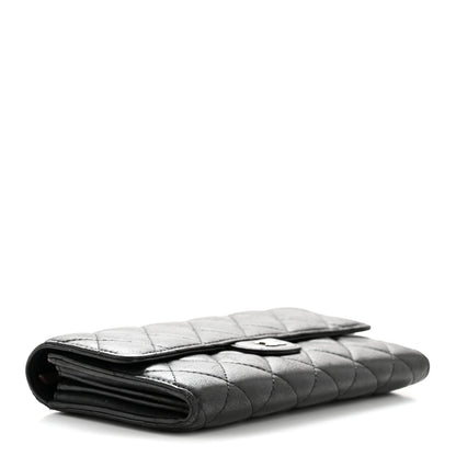 Chanel Lambskin Quilted Large Gusset Flap Wallet Black 4 of 11