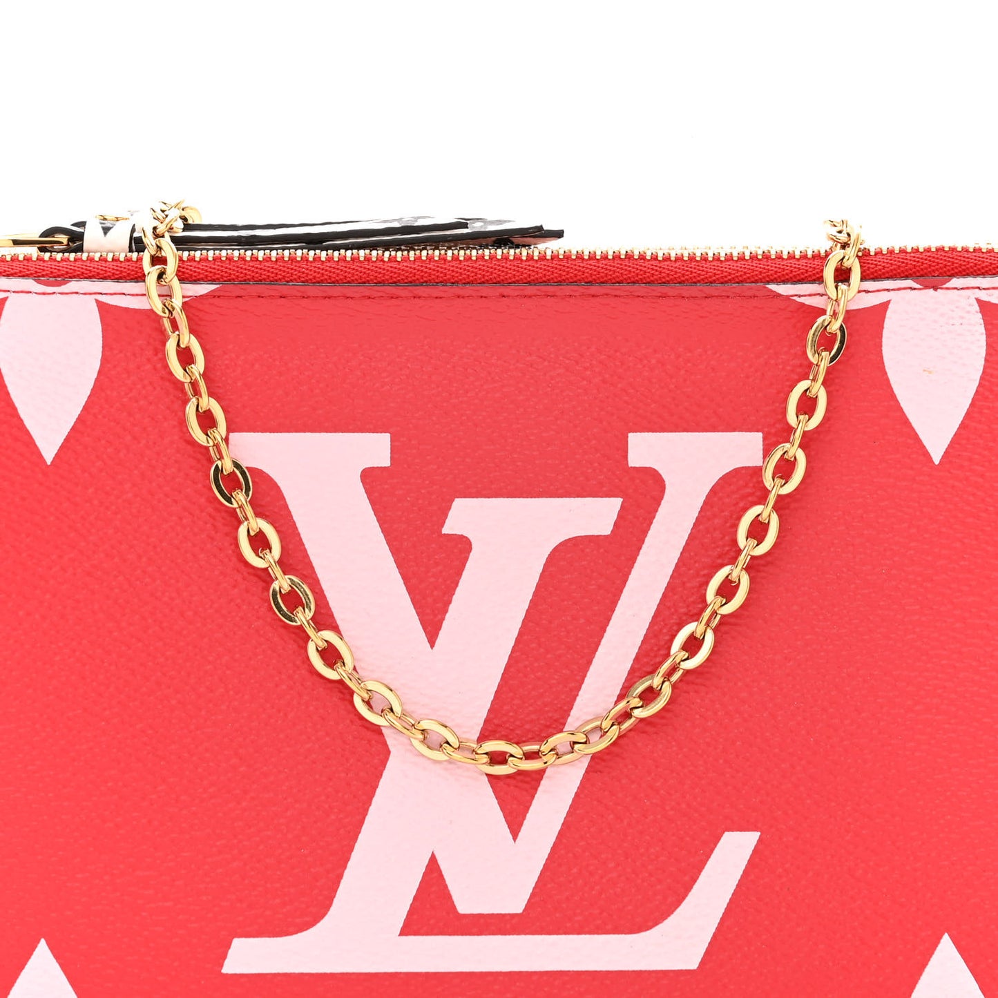 Monogram Giant Double Zip Pochette Rouge