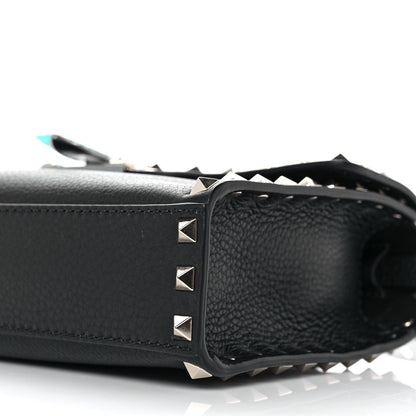 Valentino Garavani Pebbled Calfskin Medium Rockstud Flip Lock Crossbody Bag Black 8 of 8