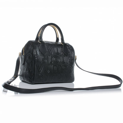 Louis Vuitton Calfskin Embossed Mini Cube Speedy Black 3 of 7