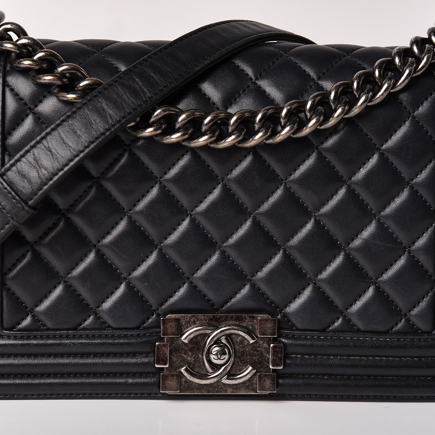 Chanel Calfskin Quilted Medium Boy Flap Black 8 of 11