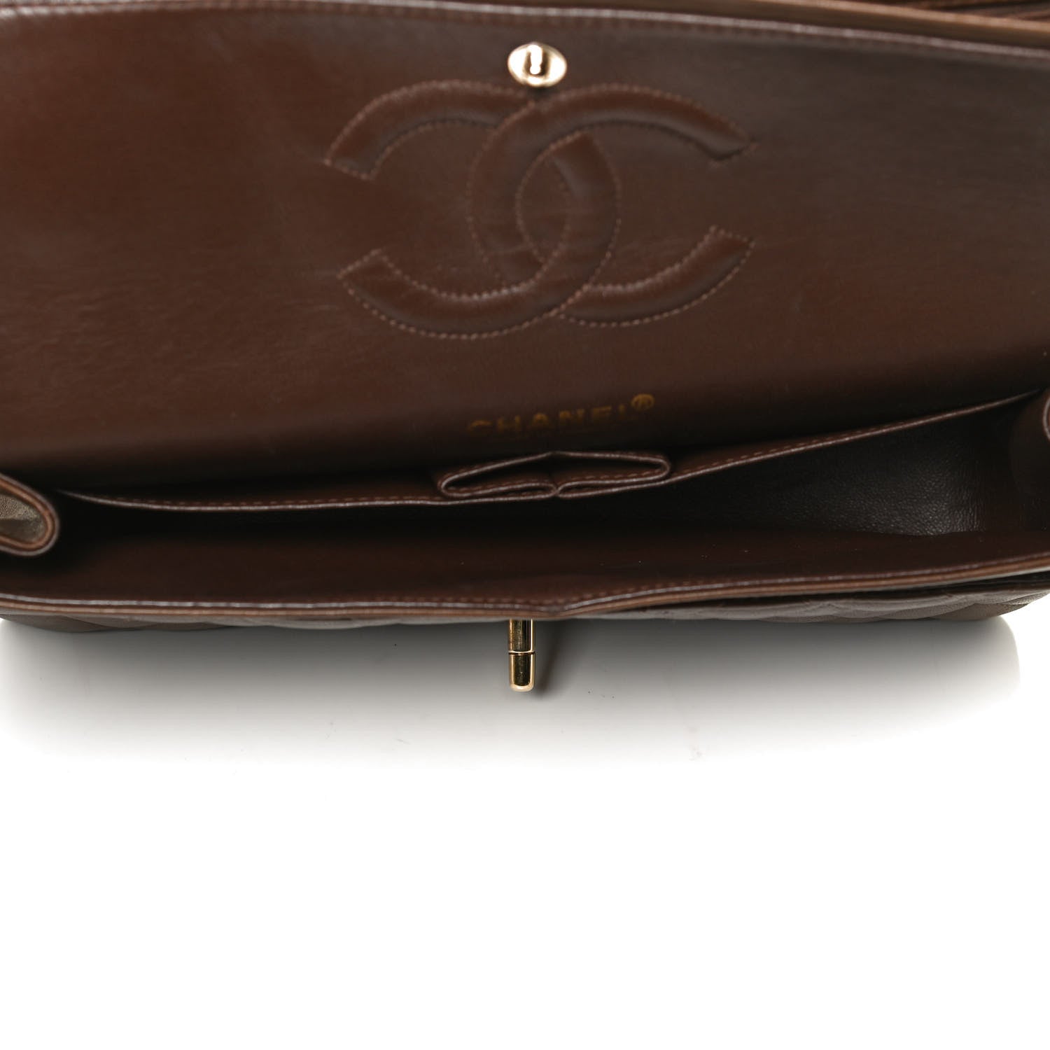 Chanel Lambskin Quilted Medium Double Flap Brown 5 of 13
