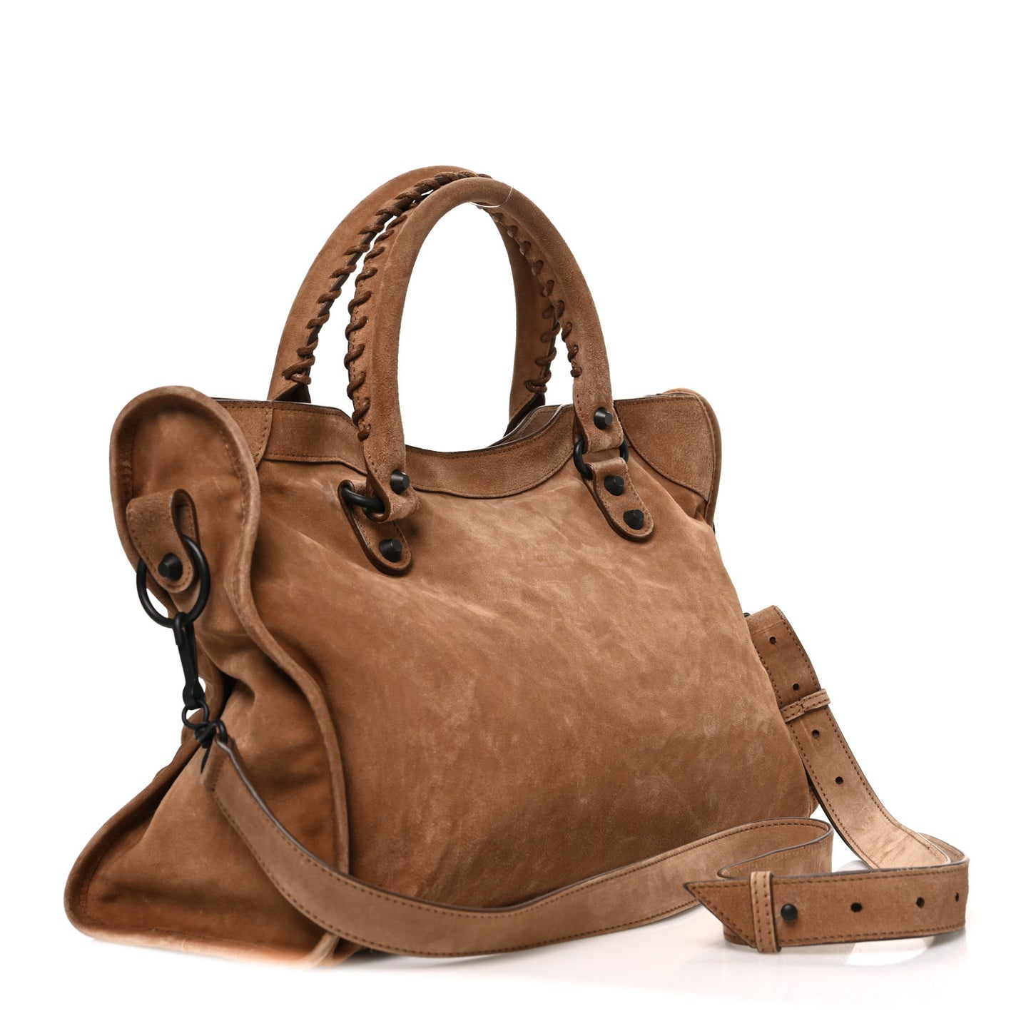 Waxed Suede Calfskin Classic Hardware Medium Le City Camel
