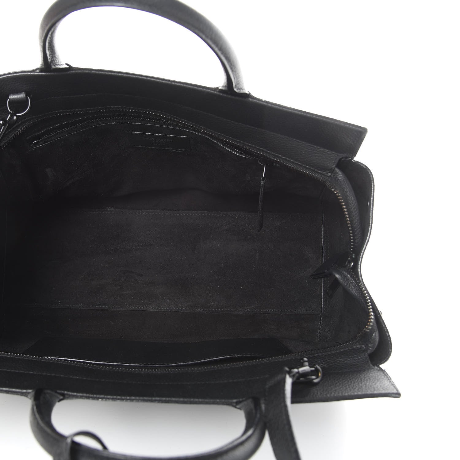 Saint Laurent Grained Calfskin Small Cabas Rive Gauche Black 5 of 14