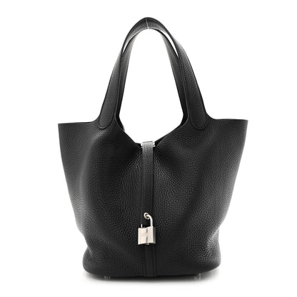 Hermes Taurillon Clemence Picotin Lock 22 MM Black 1 of 11