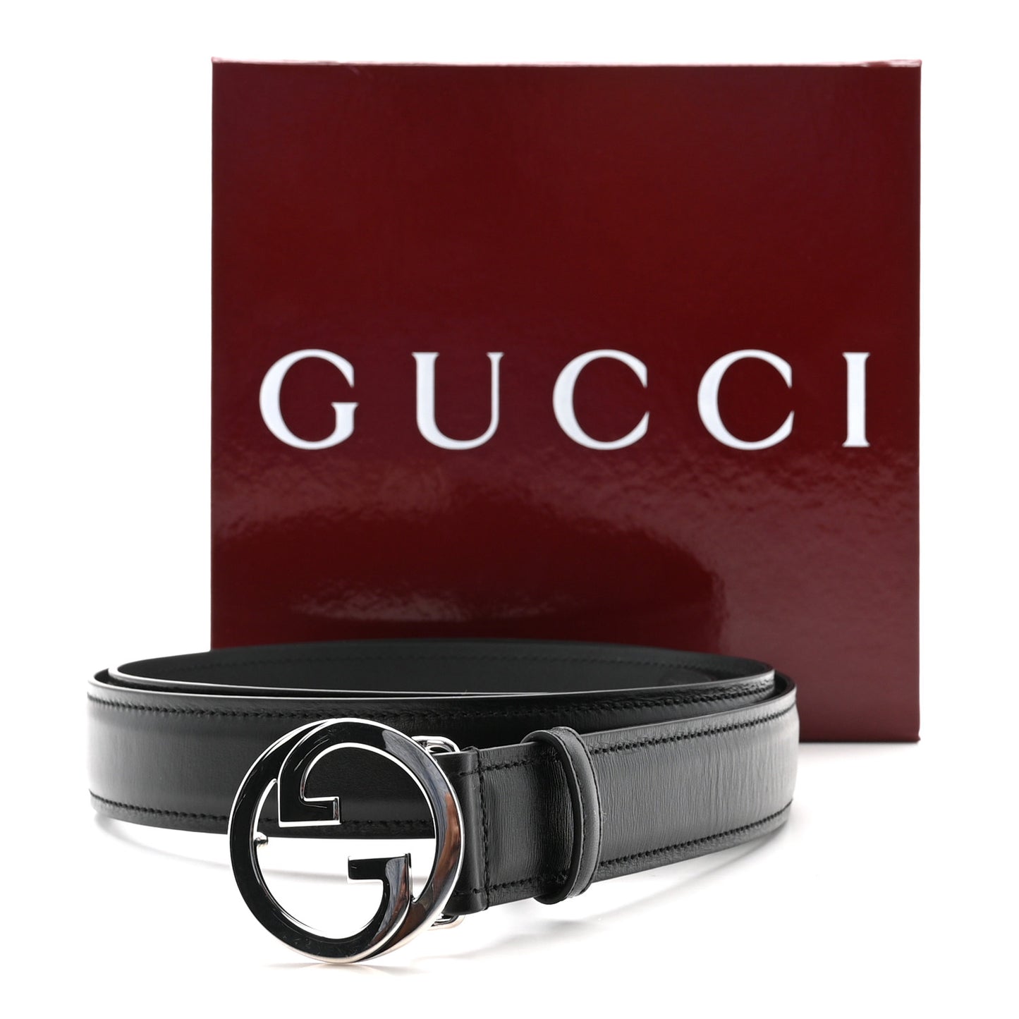 Lux Calfskin Blondie Interlocking G 30mm Belt 110 44 Black