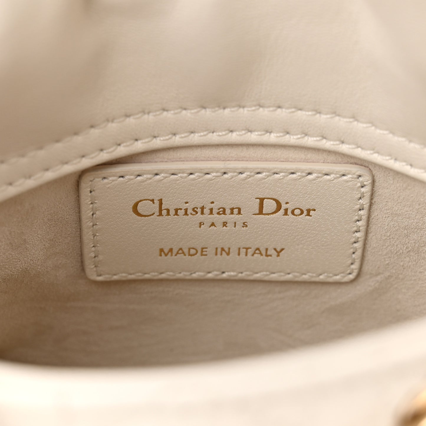 Lambskin Cannage Micro Lady Dior White