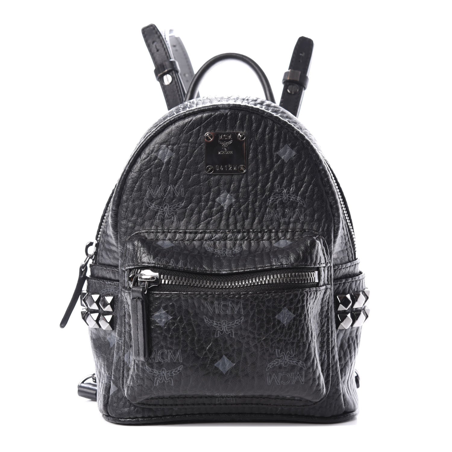 MCM Visetos Side Stud X-Mini Stark Bebe Boo Backpack Black 1 of 10