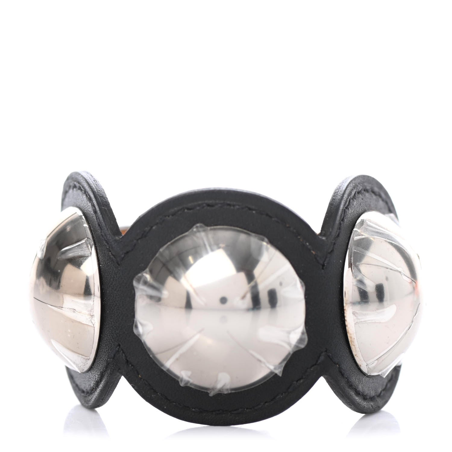 Hermes Tadelakt Passage Cloute GM Bracelet T2 Black 1 of 4