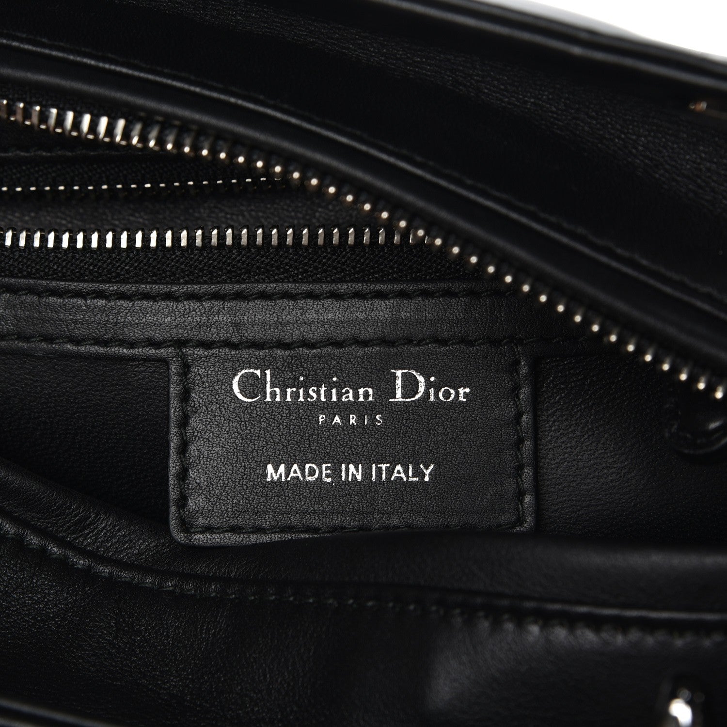 Christian Dior Calfskin Flower Printed Medium Lady Dior Black 7 of 8