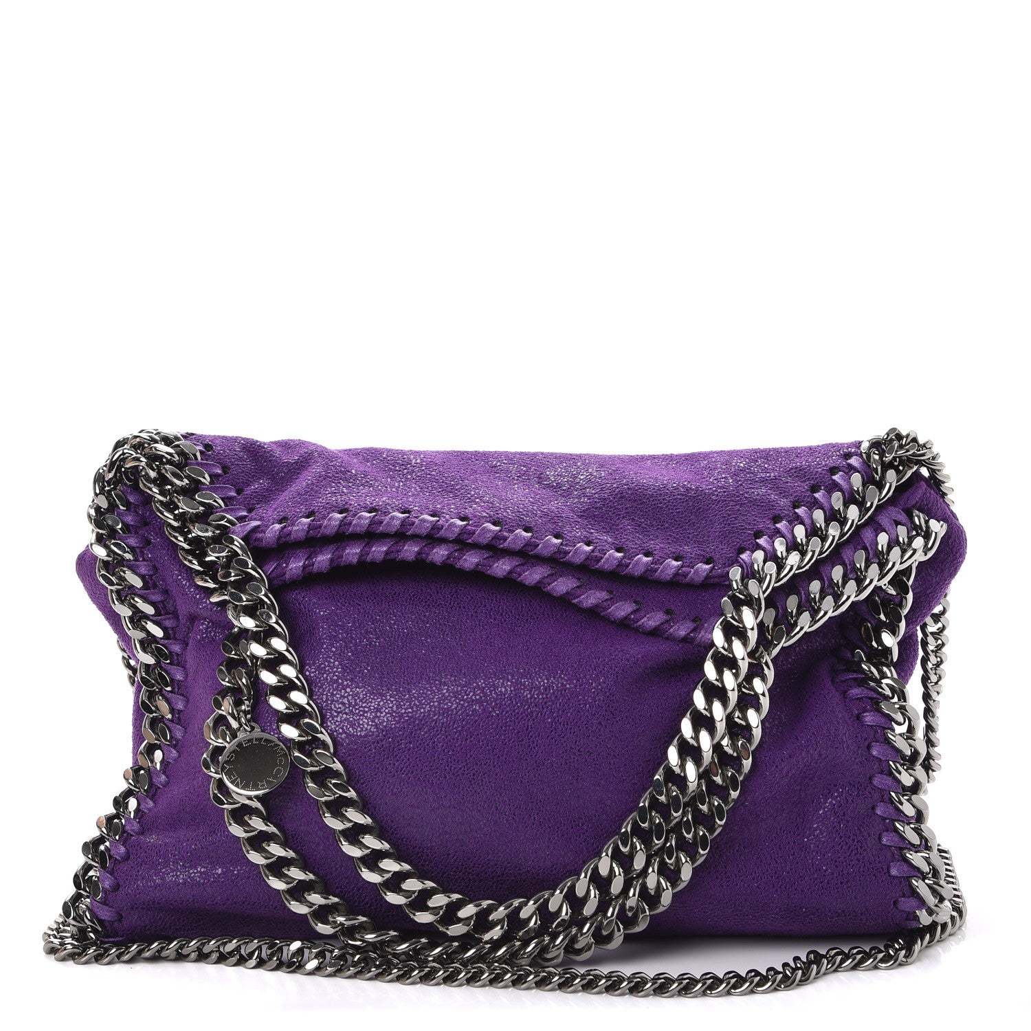 Stella McCartney Shaggy Deer Mini Falabella Fold Over Tote Bright Purple 1 of 8