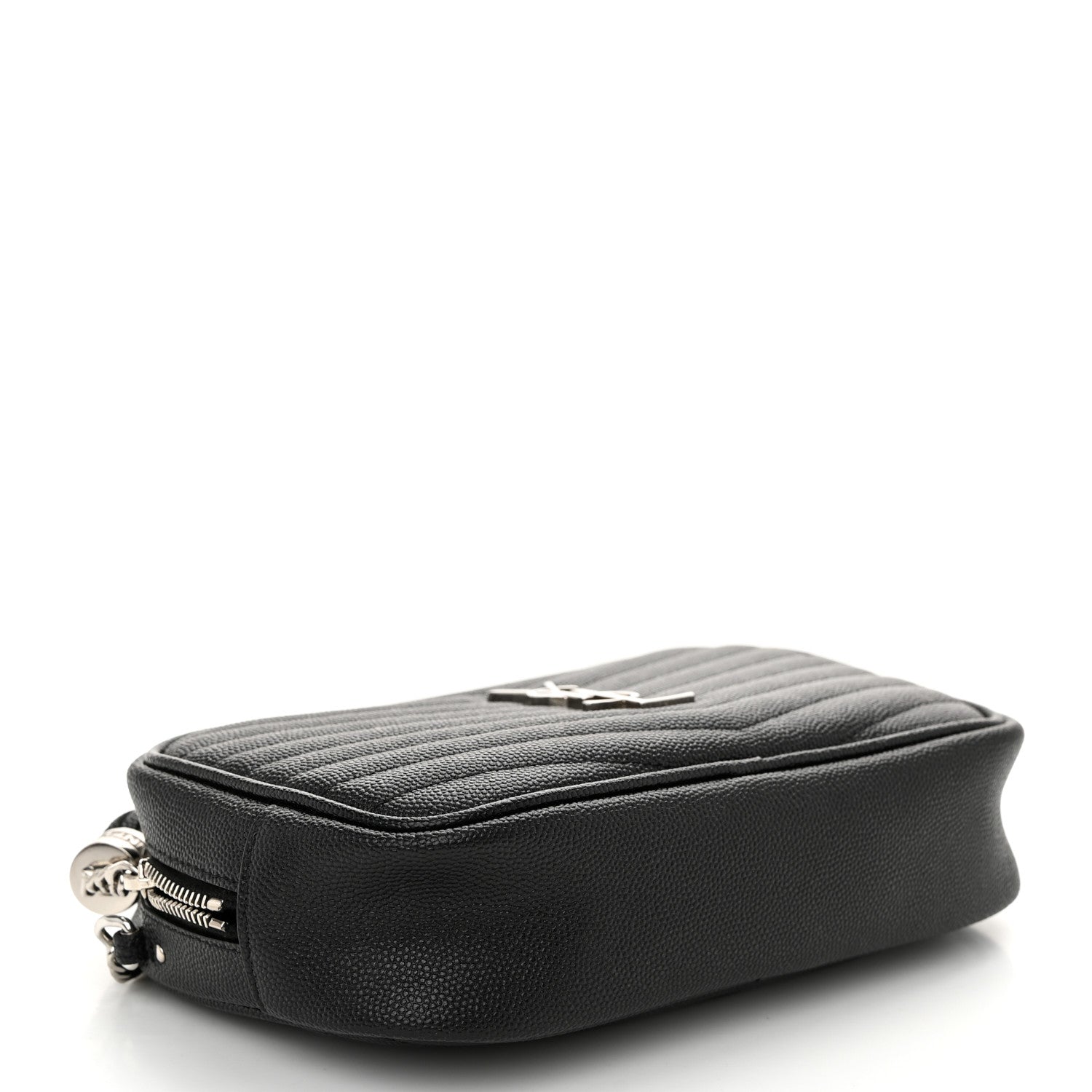 Saint Laurent Grain De Poudre Matelasse Monogram Mini Lou Camera Bag Black 4 of 10
